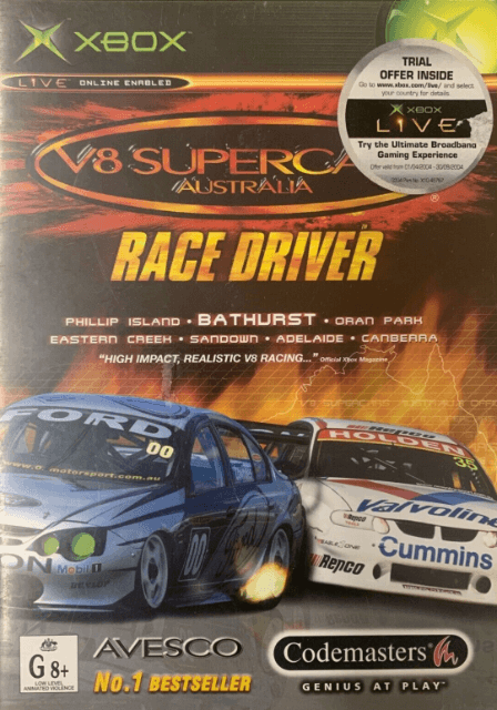V8 Supercars Australia Race Driver box art for Xbox